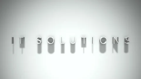 It solutions 3D title animation white text on a white background Stock Footage 298898140
