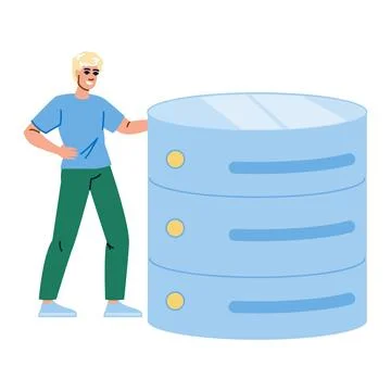 It specialist managing big data server infrastructure Stock Illustration