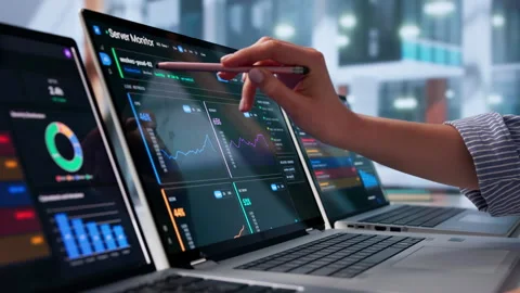 IT Specialist Monitors Network Performance Stock Footage 334525042