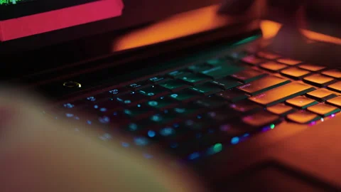 IT specialist is typing on keyboard Video stock 201194677