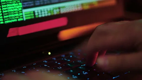 IT specialist is typing on keyboard Stock Footage 201194997