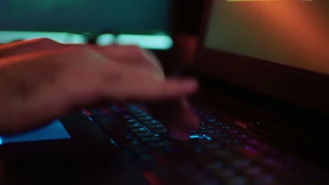 IT specialist is typing on keyboard Video stock 201195145