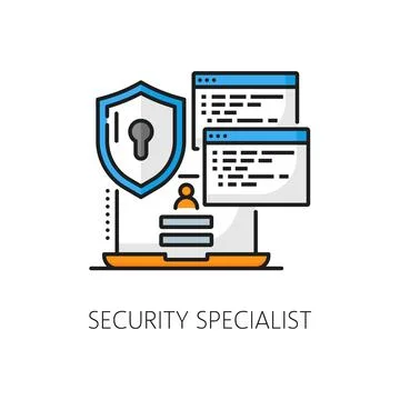 IT specialist, web development thin line icon 스톡 일러스트