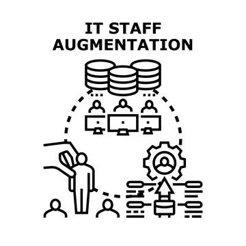 It staff augmentation attracting new employee joining team Stock Illustration