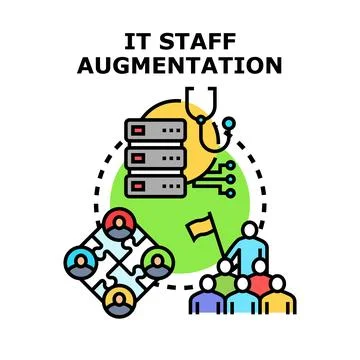 It staff augmentation concept bringing expertise and team solutions Ilustração Stock