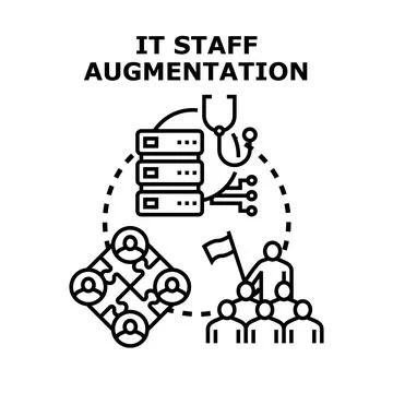 It staff augmentation concept bringing expertise and team solutions Ilustração Stock