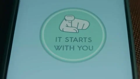 It starts with you sticker, presentation Video stock 310053393
