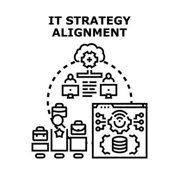 It strategy alignment and digital business transformation planning Stock Illustration