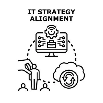 It strategy alignment optimizing business technology solutions Stock Illustration