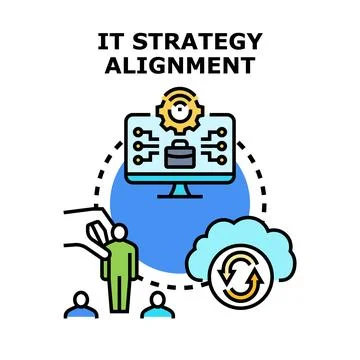 It strategy alignment optimizing business technology solutions Stock Illustration