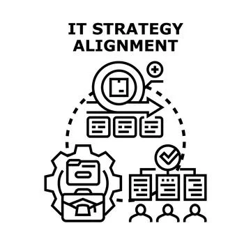 It strategy alignment process delivering business management Stock-Illustration