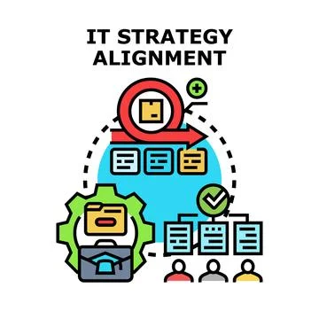 It strategy alignment process delivering business management Stock-Illustration