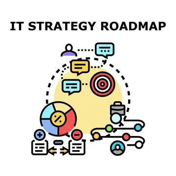 It strategy roadmap planning developing effective business solutions Stock Illustration