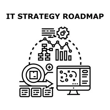 It strategy roadmap planning development and innovation Stock Illustration