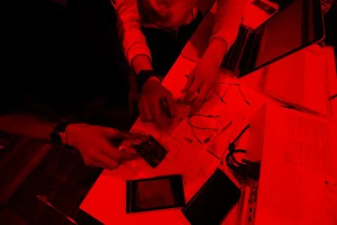 It students in computer science classroom 스톡 사진