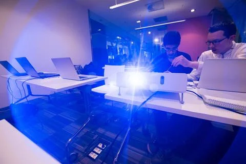 It students in computer science classroom it students in computer science ... Foto stock