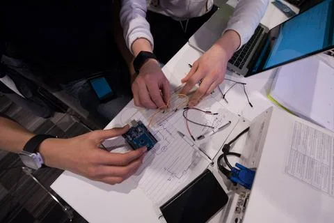 It students in computer science classroom it students in computer science ... Foto stock