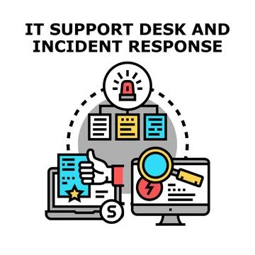 It support desk and incident response vector representing technical assistanc Stock Illustration