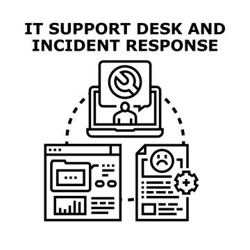 It support desk providing incident response and assistance Stockillustratie