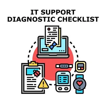 It support diagnostic checklist for digital devices イラスト素材