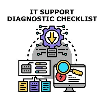 It support diagnostic checklist for system analysis イラスト素材