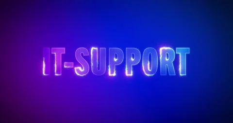 IT-Support. Electric lightning words. Logotype Vídeo Stock 136079753