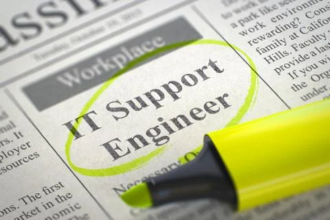 IT Support Engineer Wanted. 3D Illustration イラスト素材