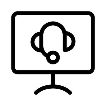 IT Support Icon, Creative Outline Design for Customer Service, Helpdesk, an.. Stock Illustration