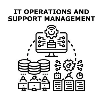 It support operations and management concept vector Illustrazione stock