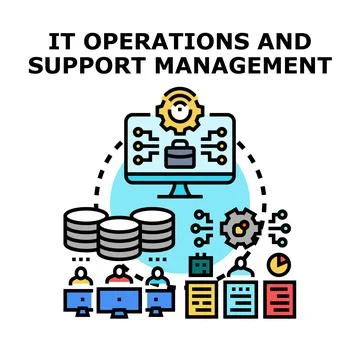 It support operations and management concept vector Stock Illustration