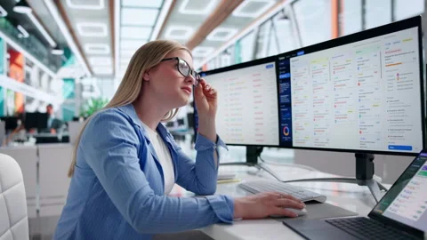 IT Support Specialist Efficiently Managing Help Desk Tickets Stock Footage 345325576
