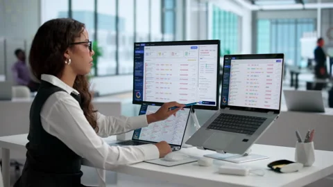 IT Support Specialist Efficiently Tracking Customer Help Desk Tickets Stock Footage 345333833