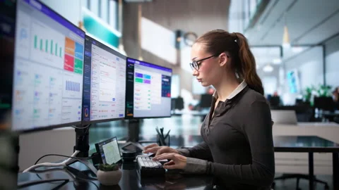 IT Support Specialist Managing Help Desk Tickets Stock Footage 344713176