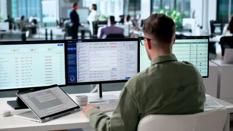 IT Support Specialist Resolving Customer Helpdesk Tickets Stock Footage 339888316
