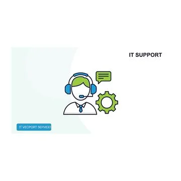 It support specialist wearing headset and speaking with customer Stockillustratie