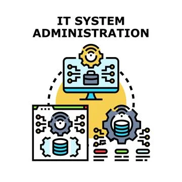 It system administration and network management concept Stockillustratie