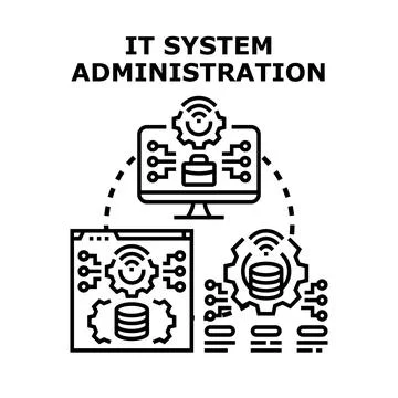 It system administration and network management concept Stock Illustration