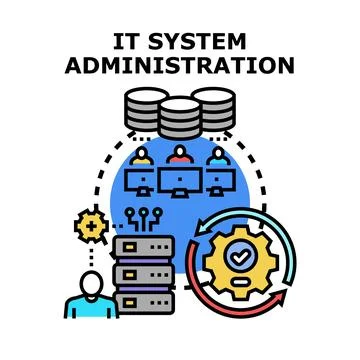 It system administration concept for infrastructure management Stock Illustration