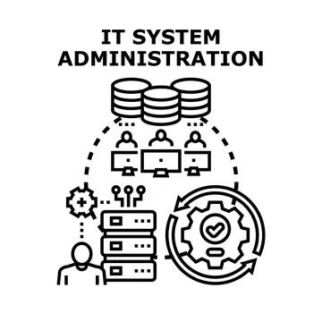 It system administration concept for infrastructure management Stock Illustration