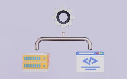 IT system architecture and structured software framework Illustrazione stock