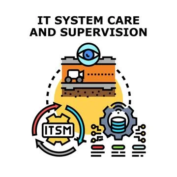 It system care and supervision concept illustration Stock Illustration