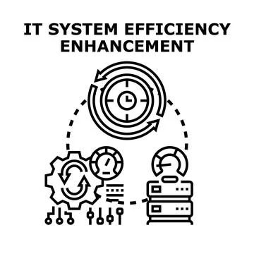 It system efficiency enhancement vector concept Stock Illustration