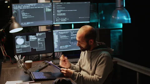 IT system engineer comparing data files on clipboard papers Stock Footage 222842005