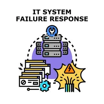 It system failure response and restoration concept Stock Illustration