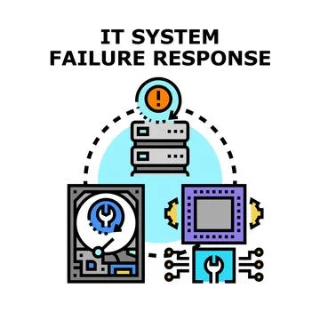 It system failure response and recovery concept Illustrazione stock