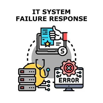 It system failure response and recovery process Stock Illustration