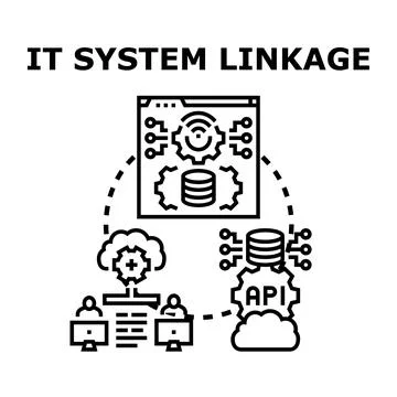 It system linkage networking creating digital infrastructure connectivity Stockillustratie