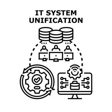 It system unification for business network integration concept 스톡 일러스트