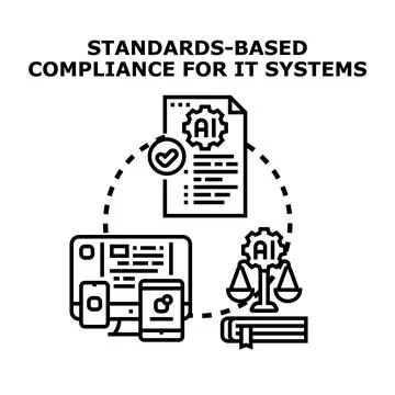 It systems compliance with ethical artificial intelligence standards Stock Illustration