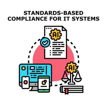 It systems compliance with ethical artificial intelligence standards Stock Illustration